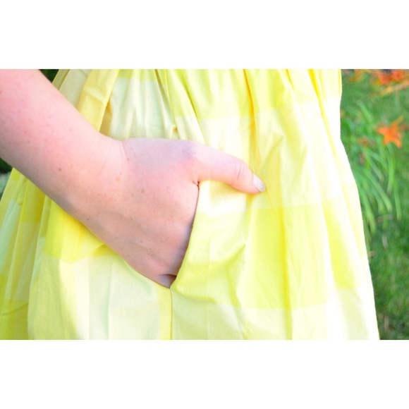 NWT ModCloth Yellow Fit N Flare Midi Dress - Picture 3 of 6